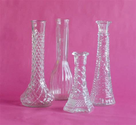 Clear Glass Vintage 20 Bud Vase Collection Tall 9 Bud By Ollyoxes
