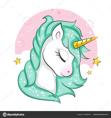 Descargar Lindo Unicornio Mágico Diseño Vectores Aislado Sobre Fondo