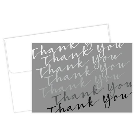 Great Papers Thank You Note Card 4875 X 3375 Silver Cursive 50