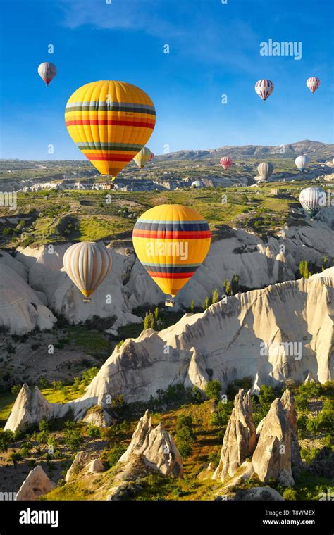 Cappadocia Turkey View From The Balloon Around Nevsehir Flying Over