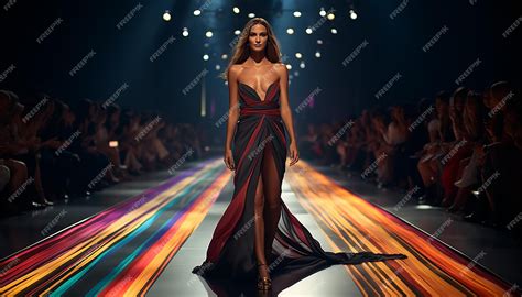 Premium Ai Image A Model Walking Down The Runway Fashion Photography