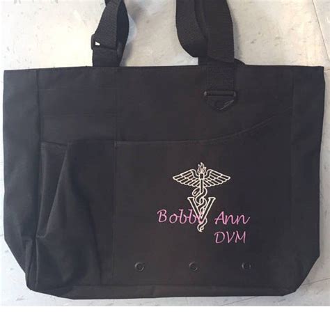 Huge sale on gift for veterinarian now on. Graduation gift for the new veterinarian or vet tech! Custom Veterinarian Bag with Caduceus Sym ...
