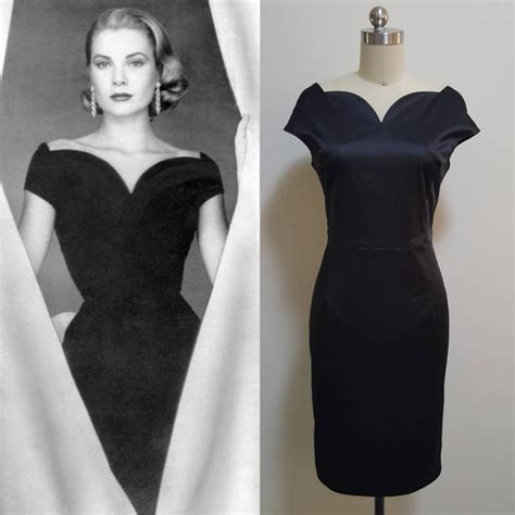 Grace Kelly Black Dress Rear Window Dress Midi Evening Dress Vintage