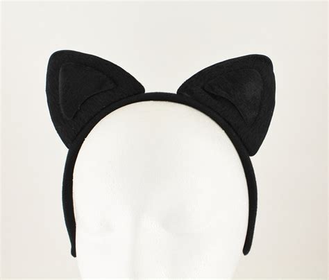 Black Cat Kitten Ears Headband Faux Fur Furry Head Band Kawaii