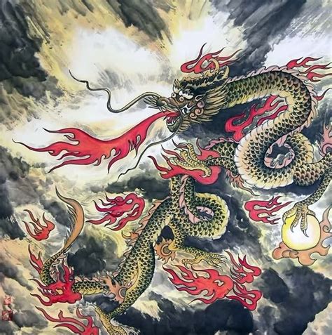 Chinese Dragon Painting 4739001 66cm X 66cm26〃 X 26〃