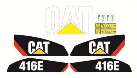 Caterpillar 416e Backhoe Loader Decals Stickers Compatible Complete