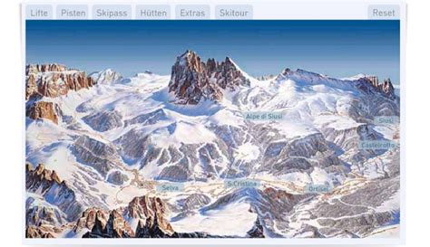 Interactive Map Of The Val Gardena Skiing Areas Val Gardena