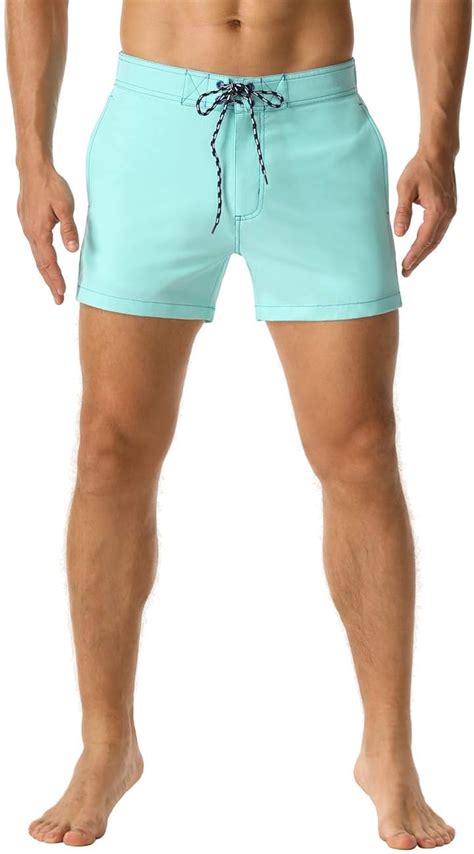 Nonwe Mens Swim Trunks Lightweight Soft Quick Dry Summer Beach Shorts Light Blue 30