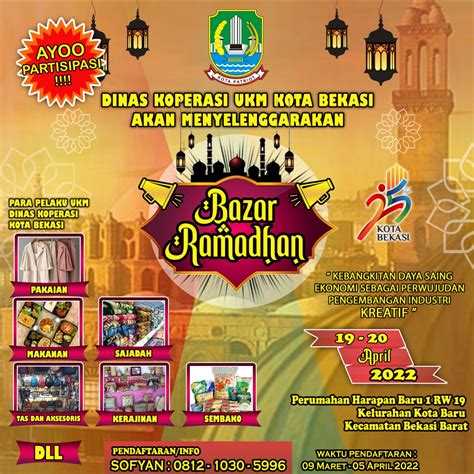 Pemerintah Kota Bekasi Bazar Ramadhan Akan Hadir Persembahkan Produk