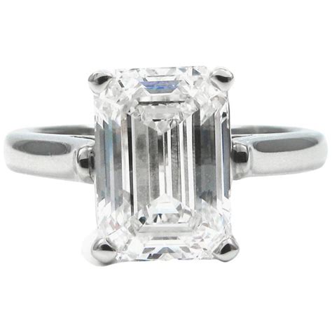 Tiffany And Co 309 Carat Emerald Cut Solitaire Platinum Ring Gia
