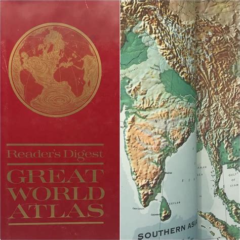 Vintage 1960s Atlas Book Readers Digest Great World Etsy Atlas