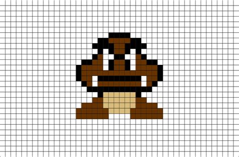 Goomba Mario Pixel Art Brik