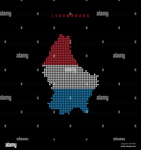 Mappa A Punti Quadrati Del Lussemburgo Mappa Dei Pixel Punteggiata Con