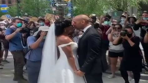 Newlyweds Join Philadelphia Protest On Their Wedding Day