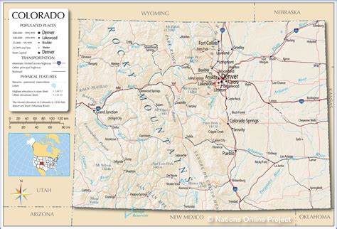 Map Of The State Of Colorado Usa Nations Online Project