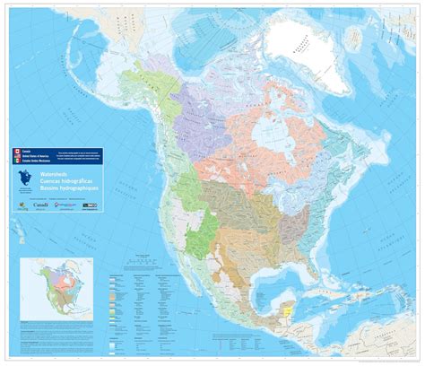 North American Watersheds Vivid Maps