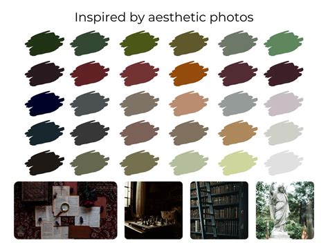 Dark Academia Aesthetic Procreate Palette 30 échantillons Color