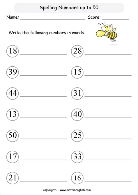 Number names worksheets for grade 1 will develop a curiosity in your kid to learn. Printable primary math worksheet for math grades 1 to 6 ...