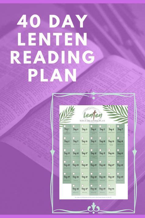 Free Printable 40 Day Bible Reading Plan For Lent Begins Ash Wednesday