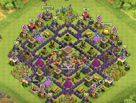 Well placed air defenses are completely protected by others. Best Clash of Clans town hall level 8 defense strategy ...