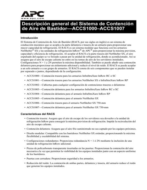 Descripci N General Del Sistema De Contenci N De Aire De Bastidor