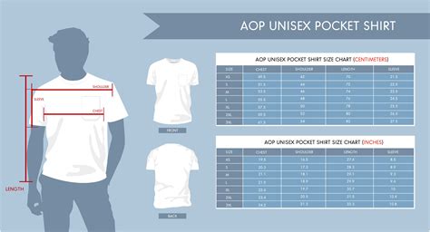 Aop Pocket T Shirt Size Chart