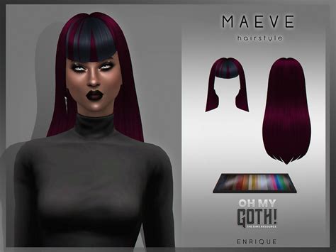 The Sims Resource Oh My Goth Maeve Hairstyle