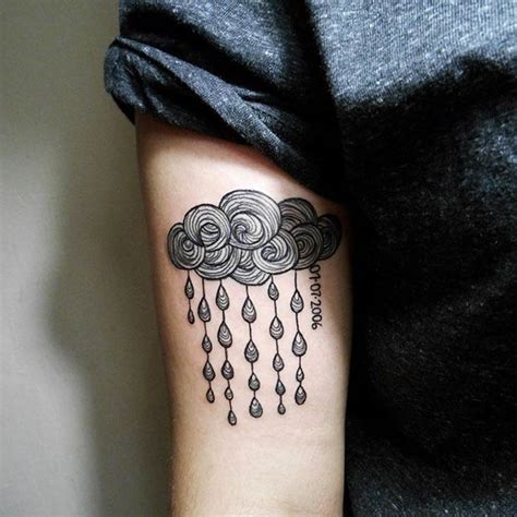 7.crown and cloud raining heart tattoo designs ideas for men and women. 23 Cute Cloud Tattoo Designs and Ideas | StayGlam