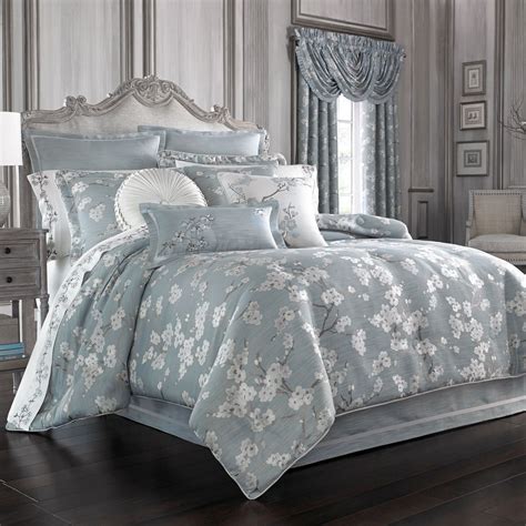 Mika Floral Sterling Blue Comforter Bedding By J Queen New York Comforter Sets Floral
