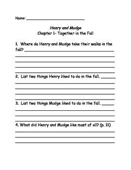 You're an intern in the local hospital and you just woke up in the forest trying to remember what happened. Henry and Mudge Under the Yellow Moon Comprehension ...