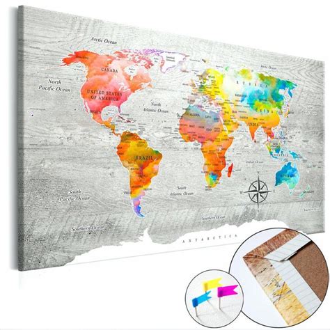 Um ihre ziele zu markieren benötigen sie: Weltkarte Pinnwand Pinnwand Inklusive Markierfhnchen Kork ...