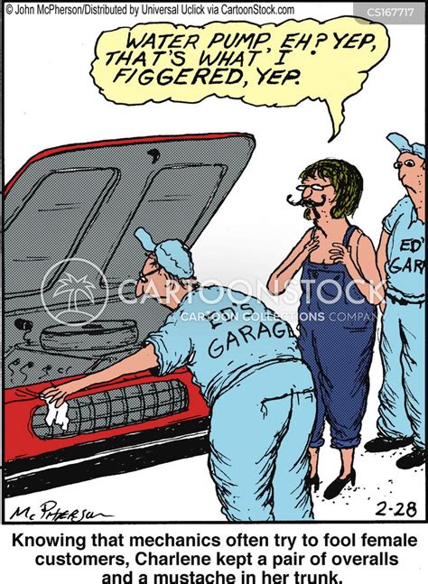 Car repair banner with auto mechanic helping car owners to fix automobile, cartoon vector illustration. Fixers Cartoons and Comics - funny pictures from CartoonStock