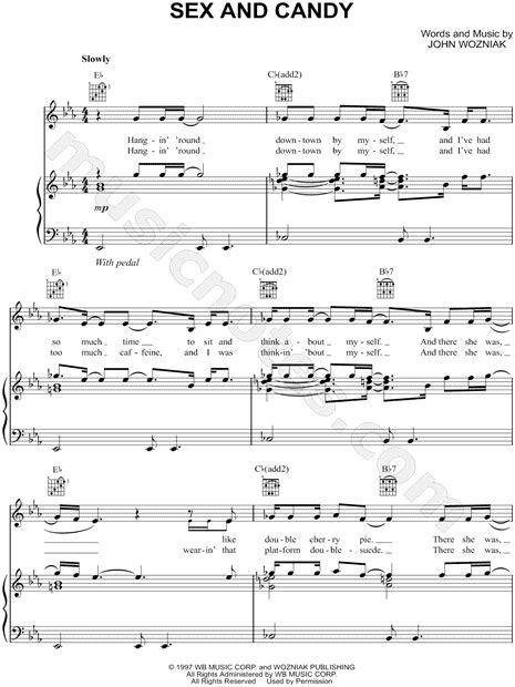 Maroon 5 Sex And Candy Sheet Music In Eb Major Transposable