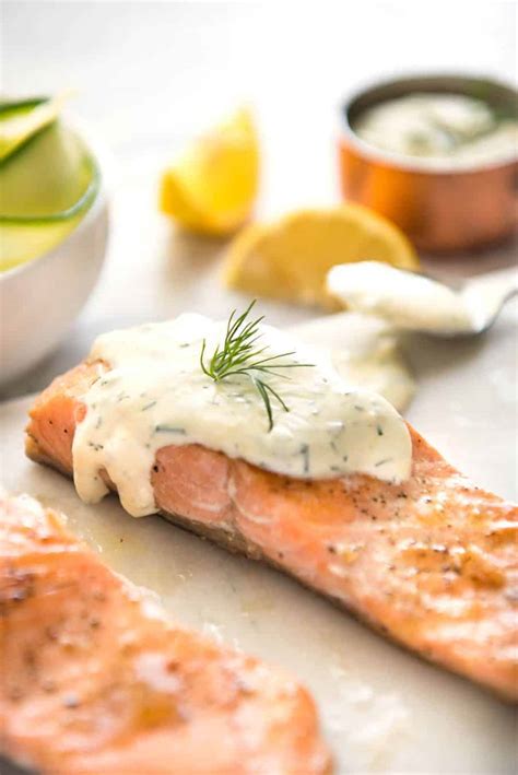 Creamy Dill Sauce For Salmon Or Trout Recipetin Eats