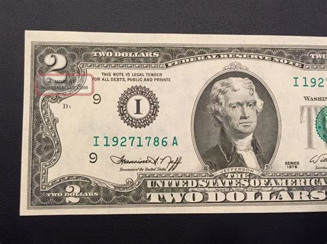 The current two dollar bill features president thomas jefferson. 1976 $2 Two Dollar Bills (minneapolis " I "), Uncirculated