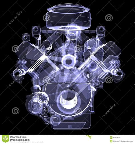 Diesel Engine X Ray Render Stock Illustration Image 40302637