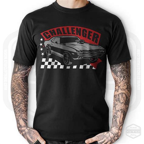 Dodge Challenger Classic Muscle Car T Shirt Mens Black Etsy
