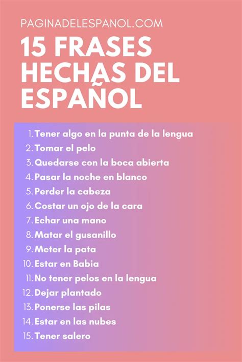 15 Frases Hechas Del Español La Página Del Español Spanish Idioms
