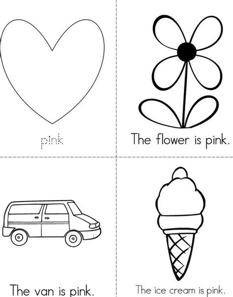 Pink Worksheet For Kindergarten