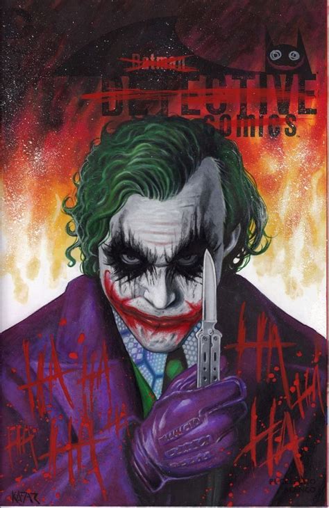 Detective Comics 44 The Joker Sketch Cover Original Art By Frank Kadar