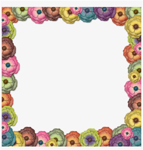 Design Border Frame Cantik Square Floral Frame With Watercolor Flowers