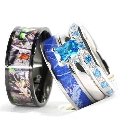 Https://tommynaija.com/wedding/blue Camo Wedding Ring Set