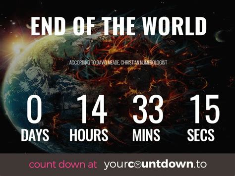 Countdown To The End Of The World Apocalypse Countdown End Of The