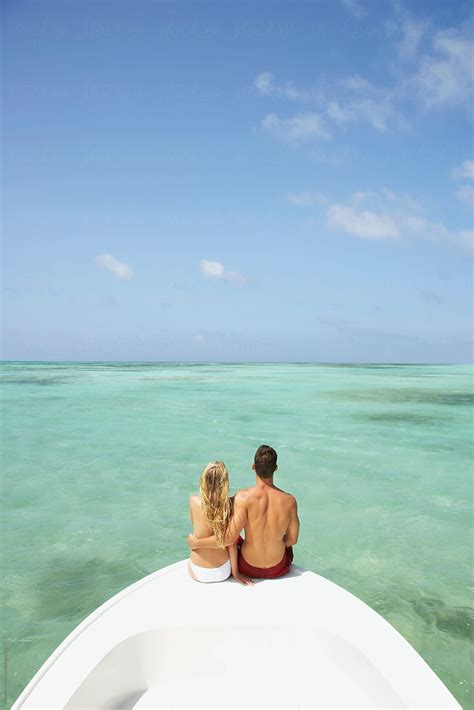 Couple Relaxing On Vacation On A Boat In The Caribbean Del