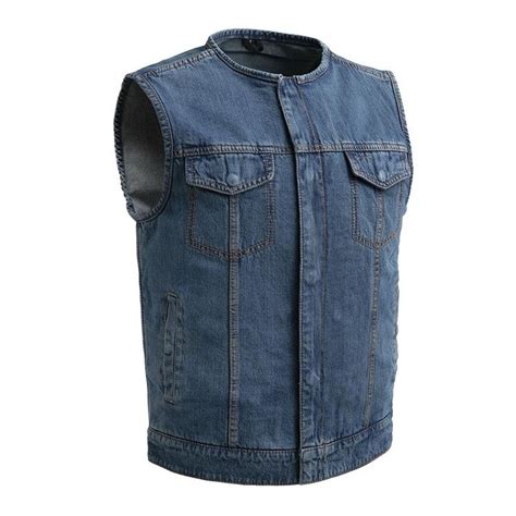 First Manufacturing No Limit Motorcycle Denim Vest Cycle Gear