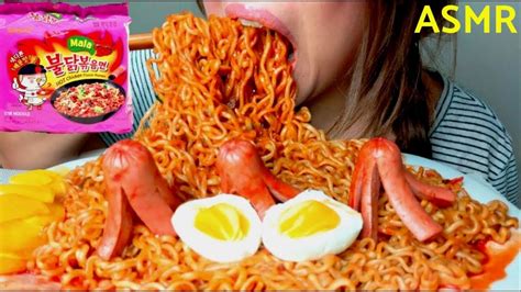 *No Talking* ASMR Samyang 4x MALA Spicy FIRE 🔥Noodles ...