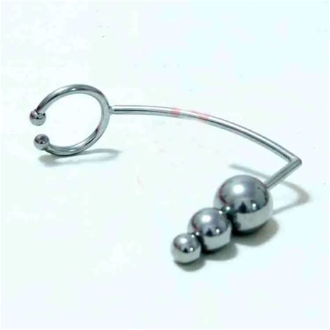 Heavy Stainless Steel AnalToy Male CockRing Anal Plug AnalHook Penis Prostate Massage