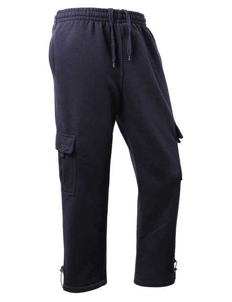 Hat And Beyond Mens Utility Heavyweight Fleece Cargo Sweatpants With