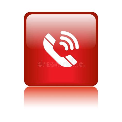 Phone Ringing Icon Red Square Button Stock Illustration Illustration