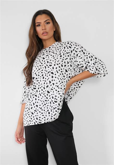 Petite White Dalmatian Print Oversized T Shirt | Missguided